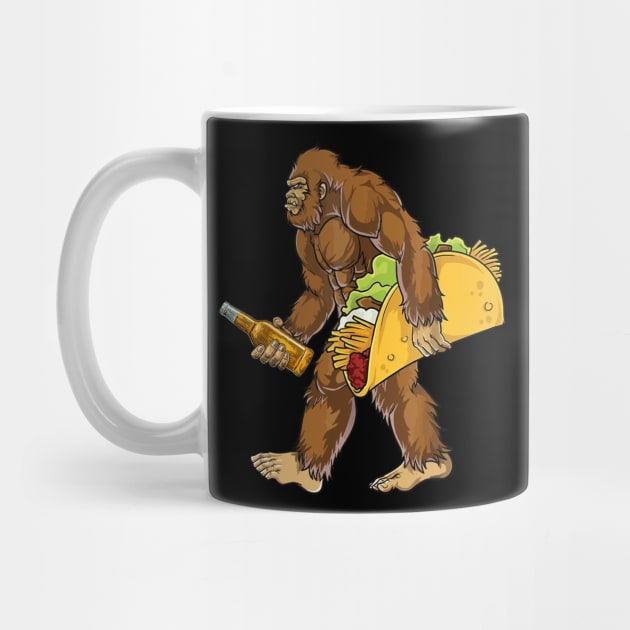 Bigfoot carrying Taco and beer by JameMalbie